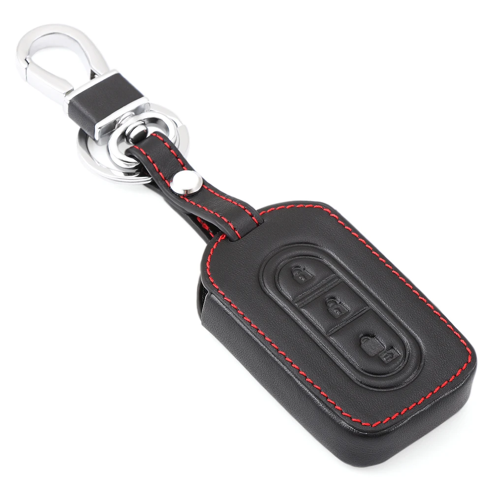Кожаный чехол с 3 кнопками для Nissan Qashqai Micra Juke X Trail Navara Note Tiida Pathfinder Holder|Футляр