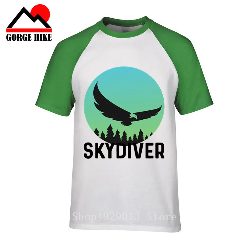 Skydiving Hawk Skydiver Футболки Прыжки с самолета Смешные орлиные глаза мужские крылышки