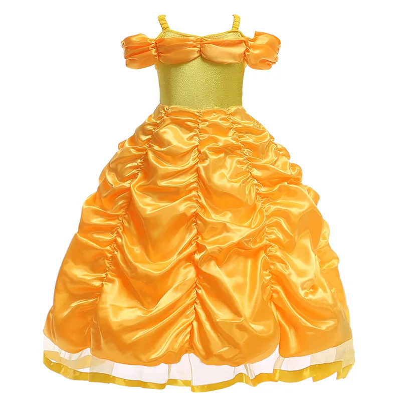 Фото FINDPITAYA Belle косплей костюм девушки Красавица и Чудовище платье Дети без Плеч FINDPITAYA Belle косплей костюм девушки Красавица и Чудовище платье Дети без Плеч