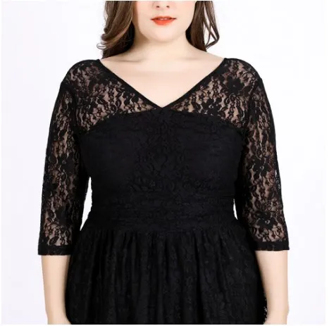 6XL Plus Size Crochet Lace Dress 2019 New Summer Vintage Bodycon Women Sexy Backless Vestidos Robe Party FW43 | Женская одежда