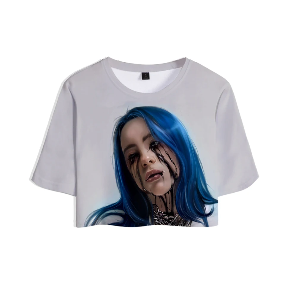 FADUN tommet футболка 3D Billie Eilish летние модные топы Женская Повседневная одежда Harajuku Лидер продаж топы с принтом размера плюс XXL