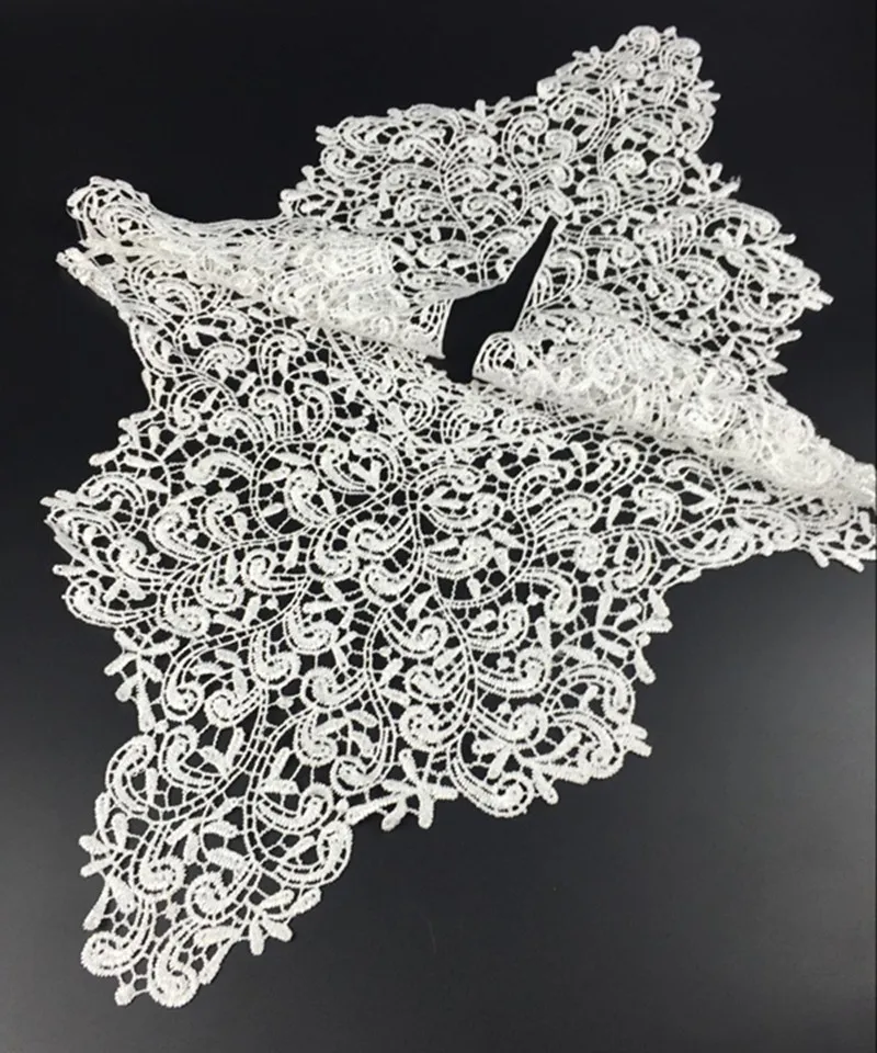 2 шт. Кружевная аппликация для воротника с водорастворимой вышивкой|lace fabric|collar