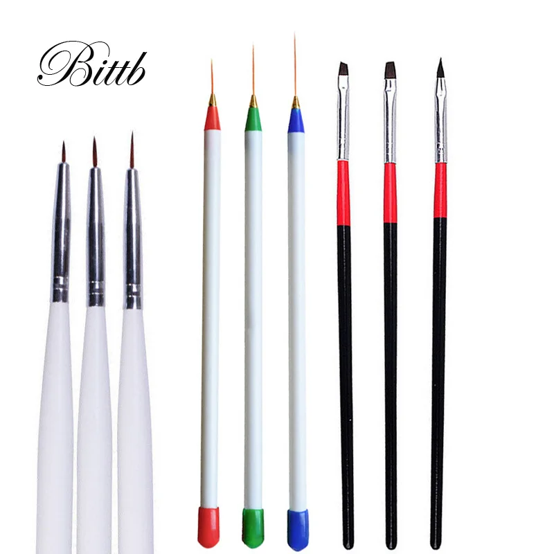 Набор кистей для маникюра Bittb набор с УФ гелем 3 шт./компл.|Кисти ногтей| |