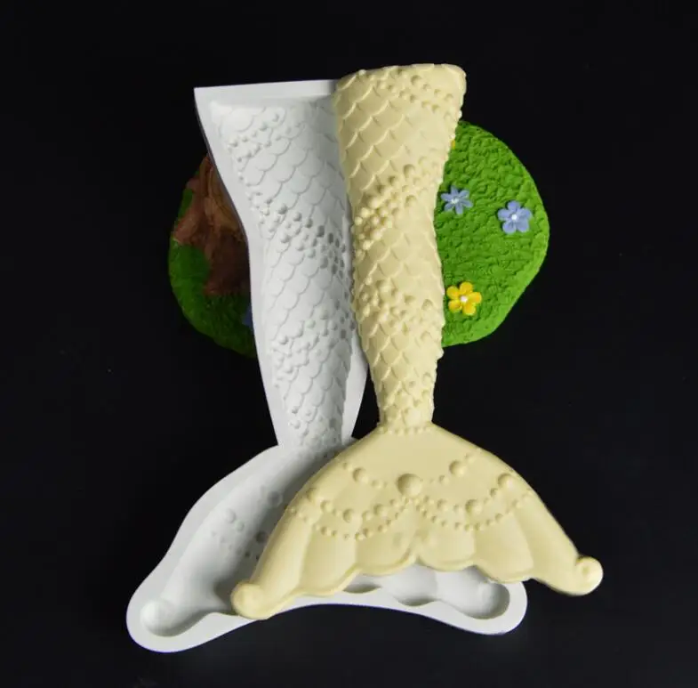 

Big Size Beautiful Mermaid Tail Chocolate Silicone Mold Fondant Cake Decorating Silicone Tools