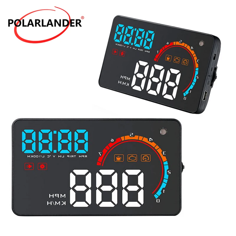 Цифровой проекционный Спидометр Head Up Display 4 &quotмногоцветный OBD2 D2000 проводной