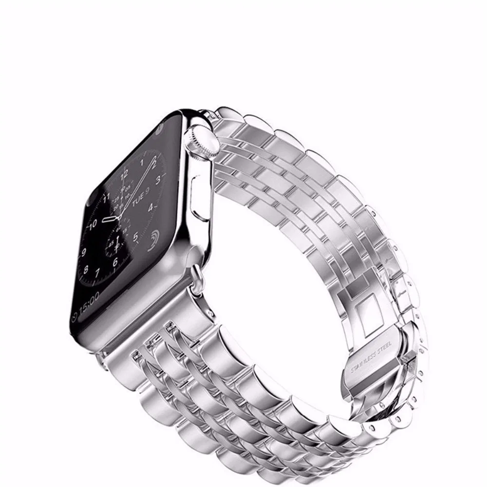 Ремешок хохлатый из нержавеющей стали для Apple Watch band 4 42 мм 38 3 браслет iwatch 44 мм/40