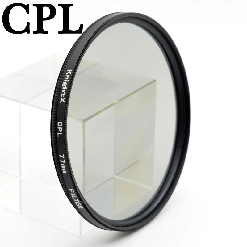 CPL KnightX крышка объектива бленда для Canon nikon очиститель-воздуходув воздушный объектив комплект камеры тканевая салфетка для чистки очков canon резиновая пылечистка 52 - Цвет: CPL