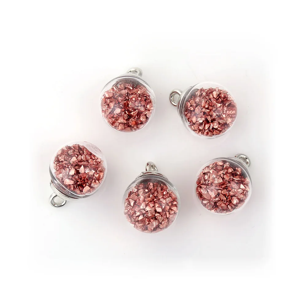 Прозрачные стеклянные шармы DoreenBeads круглые в пузырьковой бутылке диаметр 22 мм (7/8
