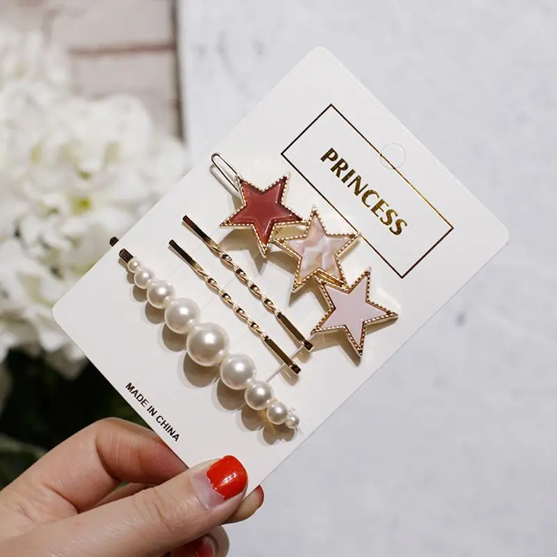 4 шт./компл. японские заколки для волос с имитацией жемчуга цветные из уксусной