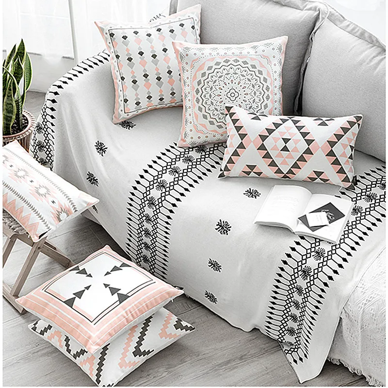 

Pink coffee Bohemia Cushion Cover Home Decor Nordic Geometric Pillow Cover Home Decor Pillowcase Decorative Pillowsham
