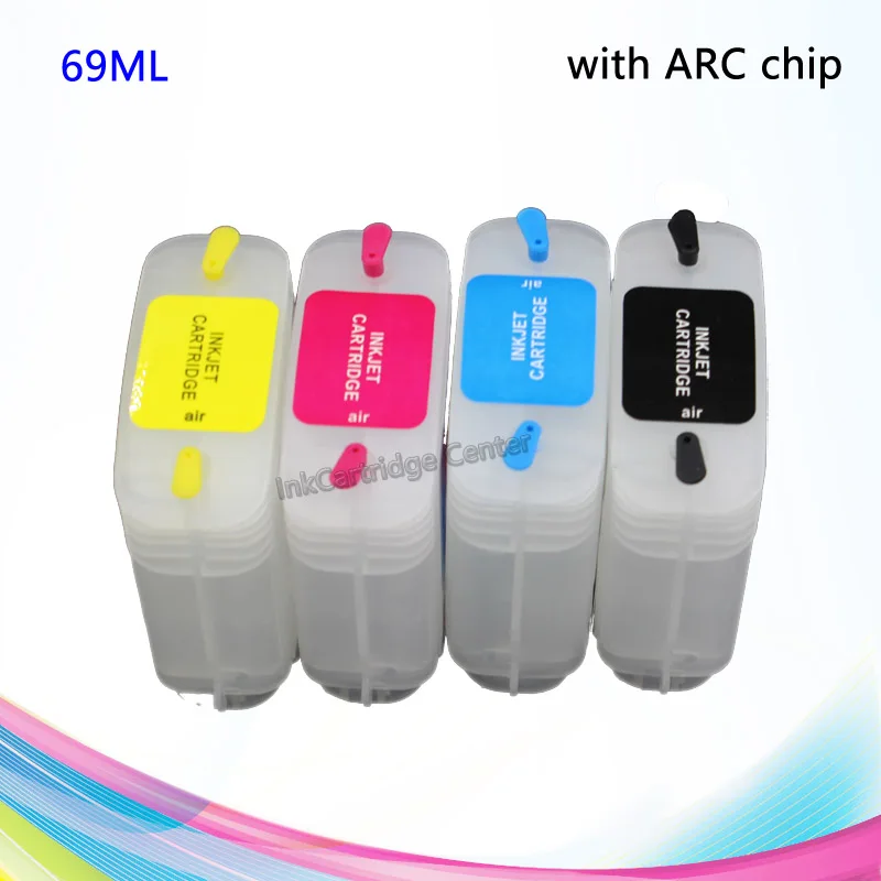 

CISSPLAZA refillable Ink cartridge compatible for HP82 with ARC chip for Designjet 510 CH565A 510 for hp 82 H565A/4911/4912/4913