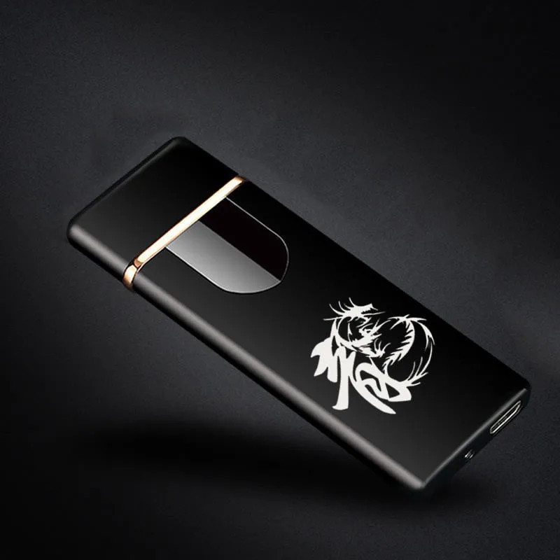 Сенсорная электронная зажигалка с USB зарядкой тонкие маленькие перезаряжаемые