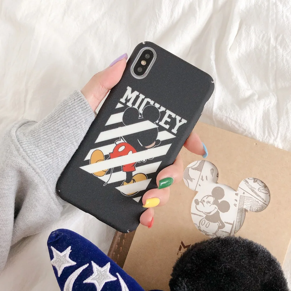 ORYKSZ Cute Cartoon Mickey Pattern Phone Case For iPhone 6 6s 8 X XS MAX XR Cover 7 plus Hard PC Back Fundas |
