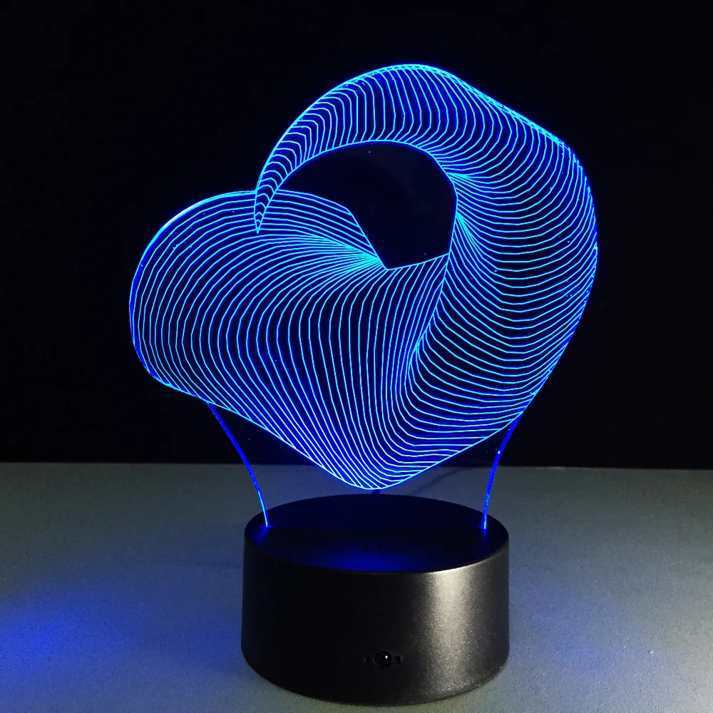 Change настольная лампа исчезают Цвет ful USB LED 3D Огни Новинка Luminaria ночник lamparas де меса