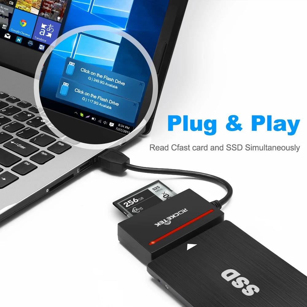 Rocketek CFast 2 0 Reader USB 3 на SATA адаптер карта и 5 &quotHDD жесткий диск/чтение записи SSD CF карты