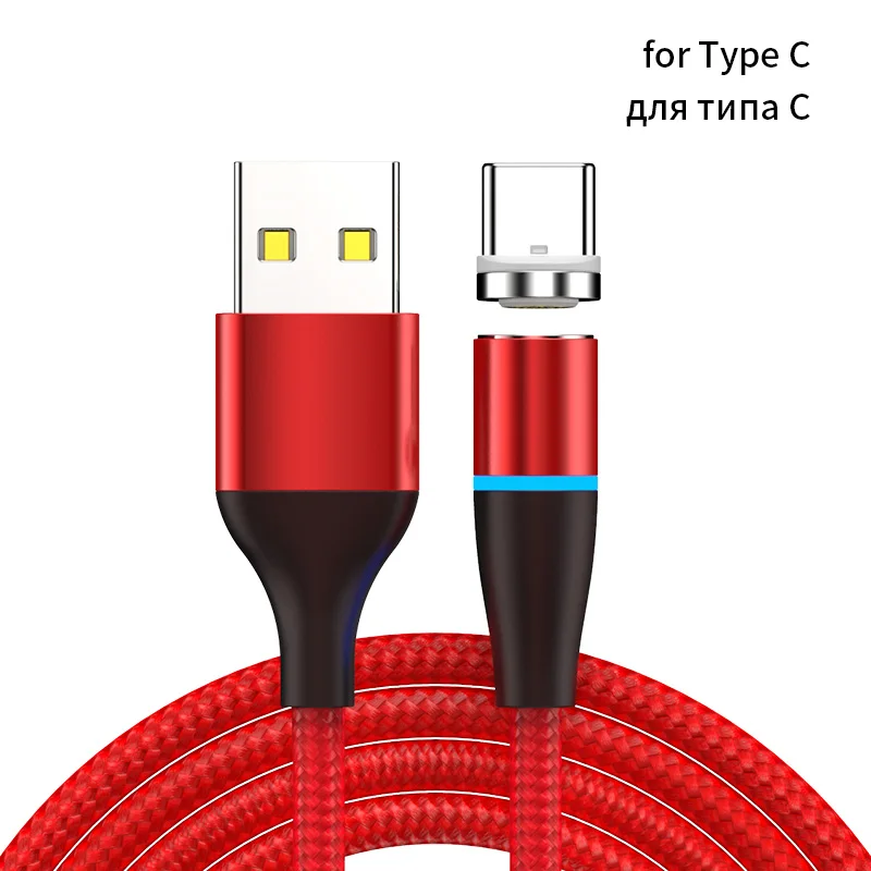 red for USB C Магнитный зарядный Micro USB кабель для samsung 5A 3AFast зарядный кабель магнитное зарядное устройство Microusb Android телефонный кабель Шнур для передачи данных - Цвет: red for USB C