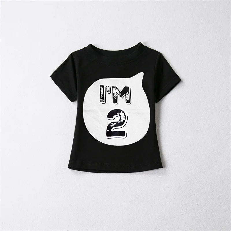 I'm 1, 2, 3, 4 лет, летняя повседневная одежда, футболка для мальчиков и девочек, топы, одежда для первого ребенка для маленьких детей, одежда для дня рождения и школы