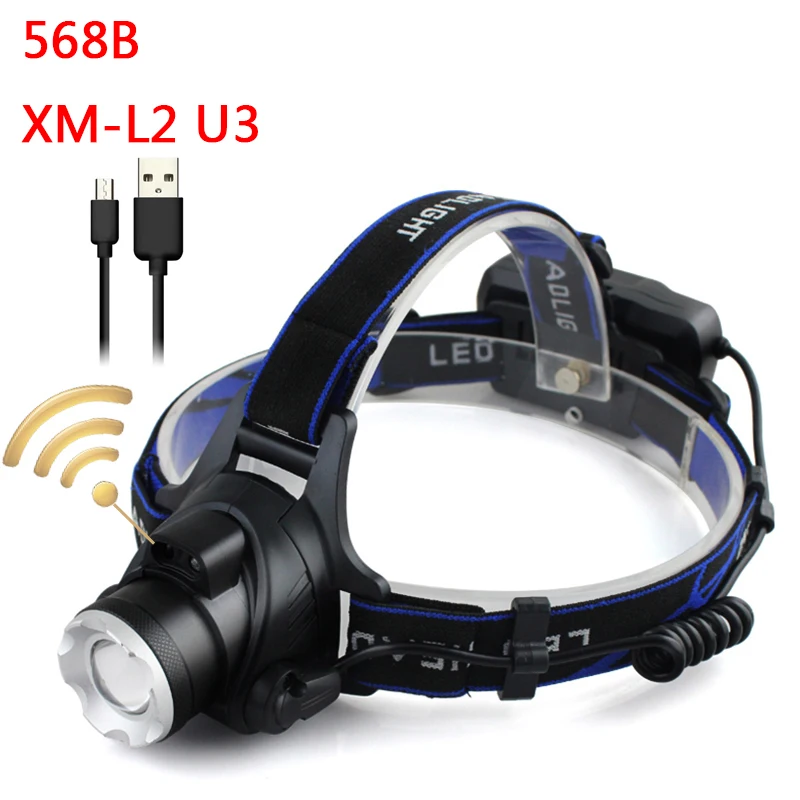 Option D Litwod Z201373 ИК светодиодный Сенсор фары XM-L2 U3 интеллигентая(ый) индукции прочными головными фонарик лампа светильник рыбалка светильник s - Испускаемый цвет: Option D