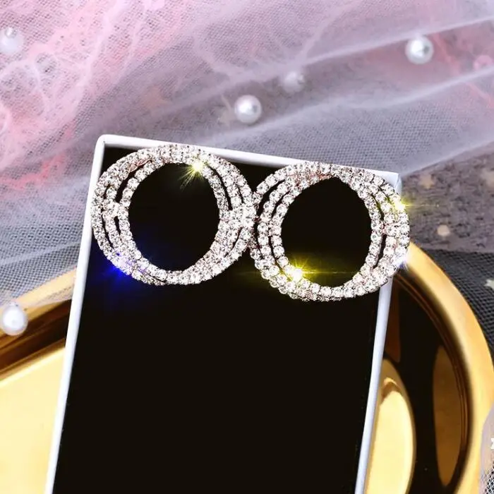 Fashion Korean Style Circle Hoop Earrings for Woman Club Stage Party Gifts Earrings Fashion Jewelry Accessories CEL526 - Metal Color: Rose Gold Color 526