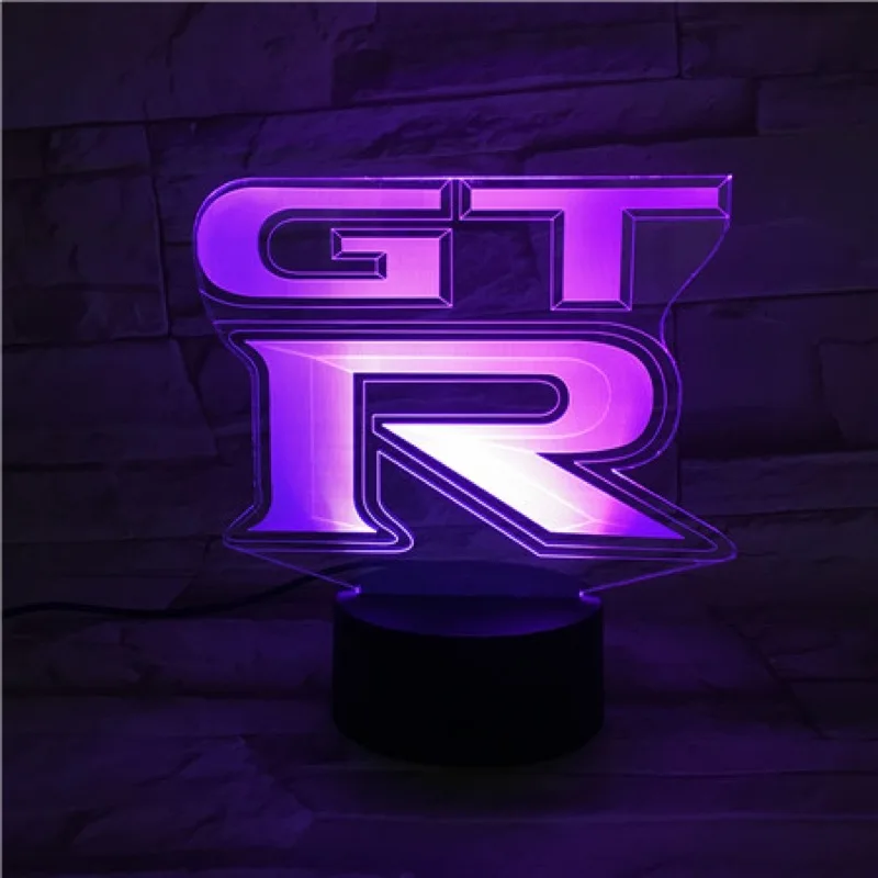 Ночной светильник GTR 3D светодиодный светильник многоцветная вспышка выцветает светильник ing подарки для гоночного автомобиля любит Декор для спальни Новинка