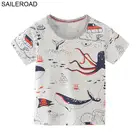 Детская летняя футболка с коротким рукавом, с изображением животных и китов, От 2 до 7 лет