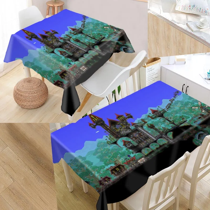 

Скатерть Terraria под заказ, прямоугольная Водонепроницаемая маслостойкая квадратная Свадебная скатерть