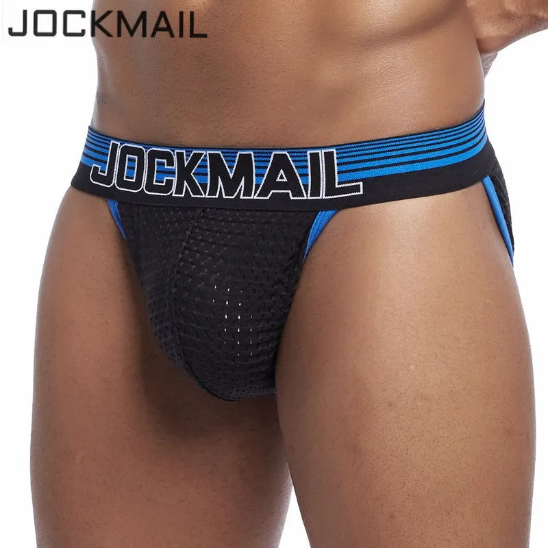 JOCKMAIL сексуальное мужское нижнее белье бандаж сетка мужские бантики бикини