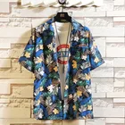 Бренд 2022, летняя мужская пляжная рубашка с принтом, модные повседневные свободные рубашки с коротким рукавом и цветочным принтом, большие Азиатские размеры M-4XL 5XL, гавайская