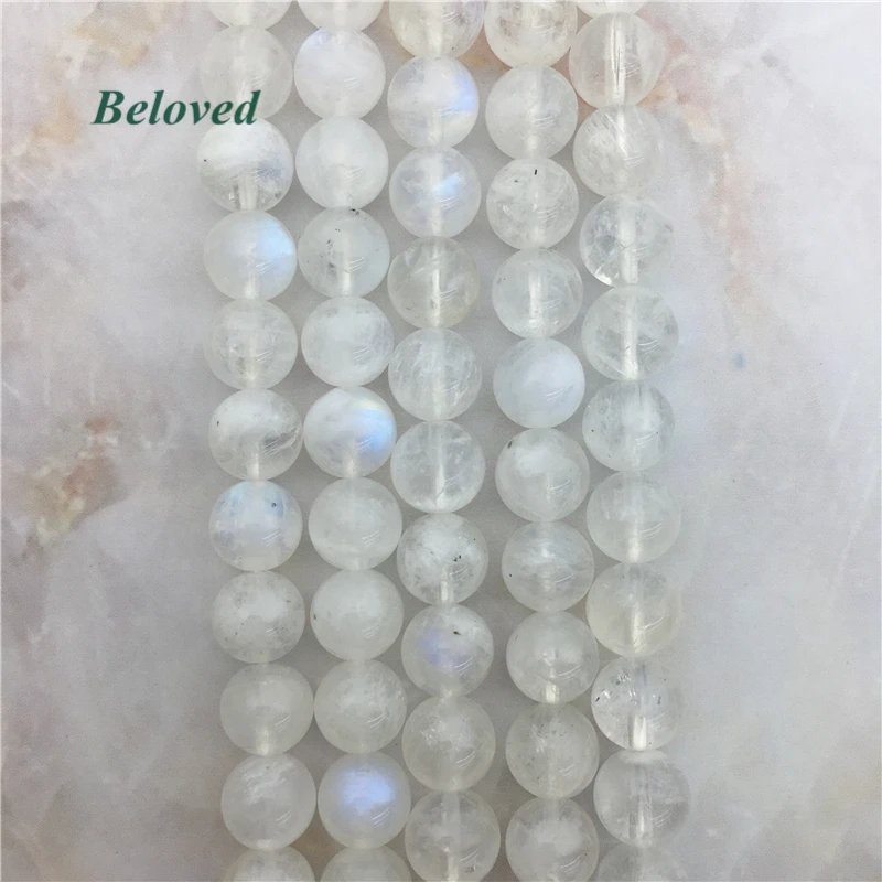 

AAAA Quality Round Blue Moonstone Loose Beads, Flash Sunstone Gems Strand Beads For Jewelry Making, BG18106