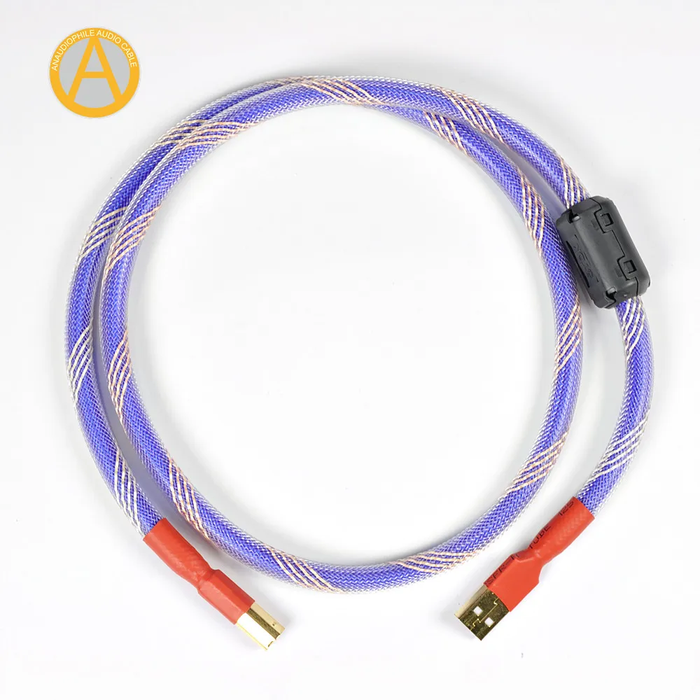 USB кабель Hi Fi Type A B usb для передачи данных аудиокабель 5N OFC толстый посеребренный