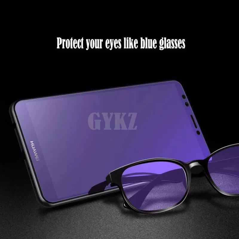 GYKZ 2 шт./лот полноэкранное закаленное стекло для Huawei Y7 Prime 2018 Защитное Blu ray пленка