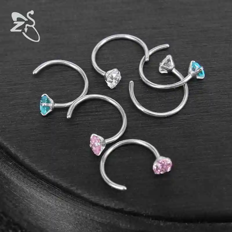 AOEDEJ 3 штуки 1 лот 20 г ноздри пирсинг CZ Хрустальный пирсинг шпильки носа из нержавеющей стали кольца в носу Nariz пирсинг ювелирные изделия