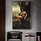 Настенная картина Bacchus, Репродукция Леонардо да Винчи, Классическая Настенная картина на холсте для стены гостиной