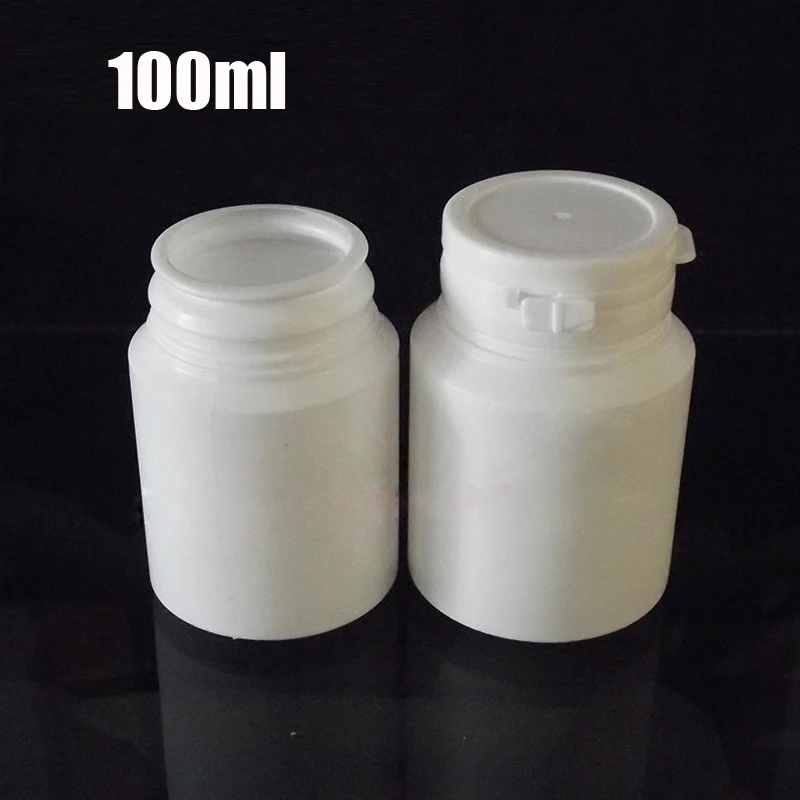 20шт 100 мл круглая белая HDPE ксилитол/резинка/таблетки/порошок/крышка в бутылках