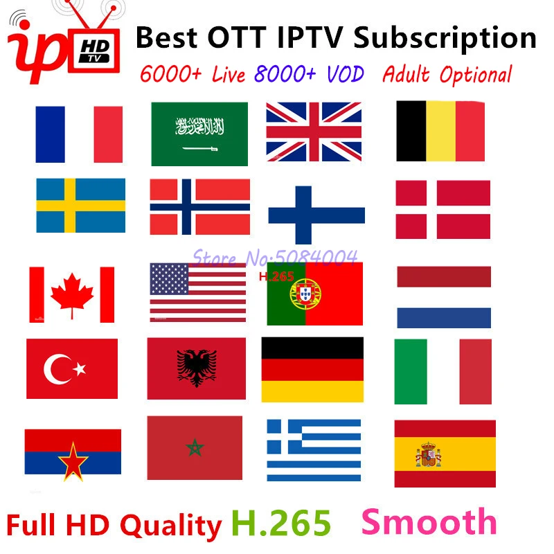 HD Europe French IPTV King OTT x96mini for Arabic Sweden Norway Netherlands Sweden Turkey Portugal m3u android smart tv box