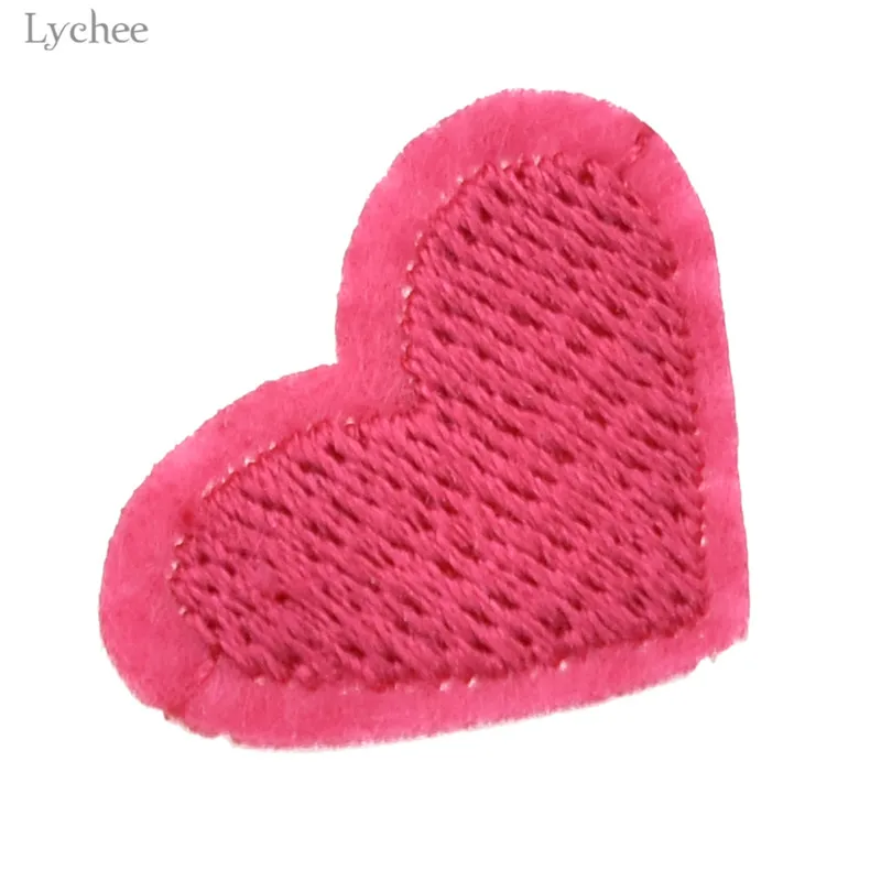 Lychee 10 шт. нашивка в виде розового сердца для одежды пришивные аксессуары одежда
