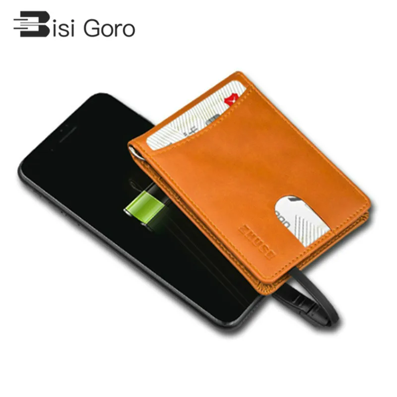 BISI GORO 2019 новый унисекс смарт-кошелек с USB кошелек для зарядчика адаптация Ipone и