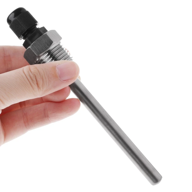 Thermowell Immersion Sleeve Pocket Stainless Steel 304 BSP 1/2&quot for Max 6mm Wire PT100 PT1000 NTC10K NTC50K Pipe L30-L200mm |