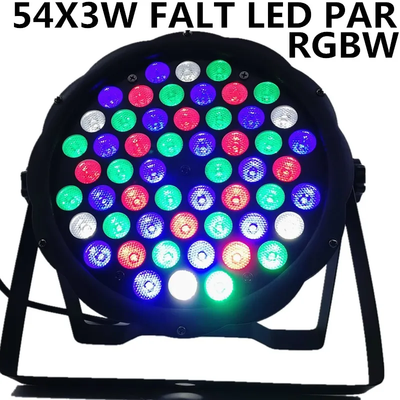 54X3W плоские LED Par огни RGBW PAR DMX512 управления Диско Огни пятно света DJ