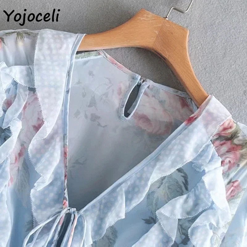 Yojoceli 2019 летний шикарный комбинезон с цветочным принтом для женщин длинный рукав
