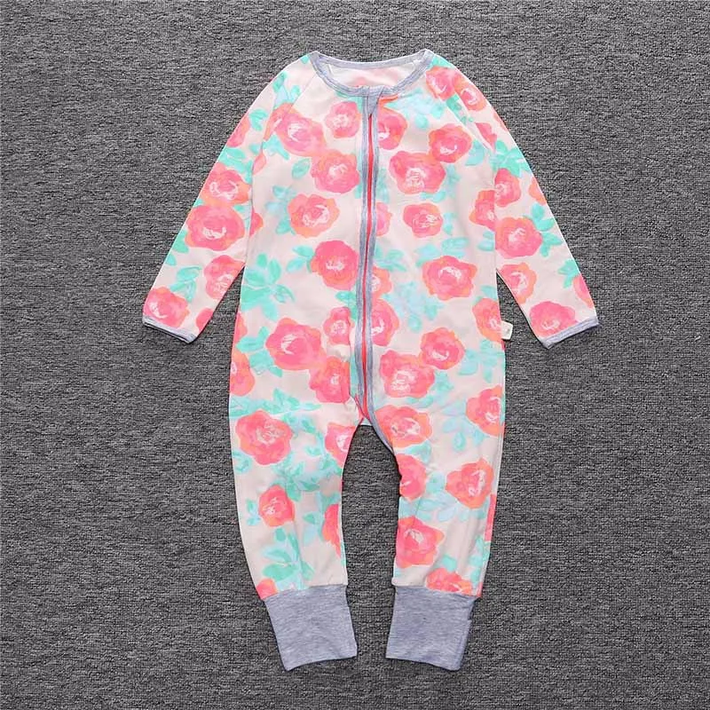 Комбинезоны для маленьких девочек с цветочным узором комбинезоны длинными