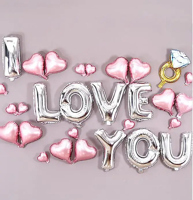 Новый Свадебные украшения лигатуры Love Фольга шары большой шар цвета розового
