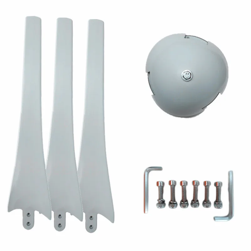 Детали ветрогенератора включают в себя 3 шт. ветряных лопастей фланец крышка и