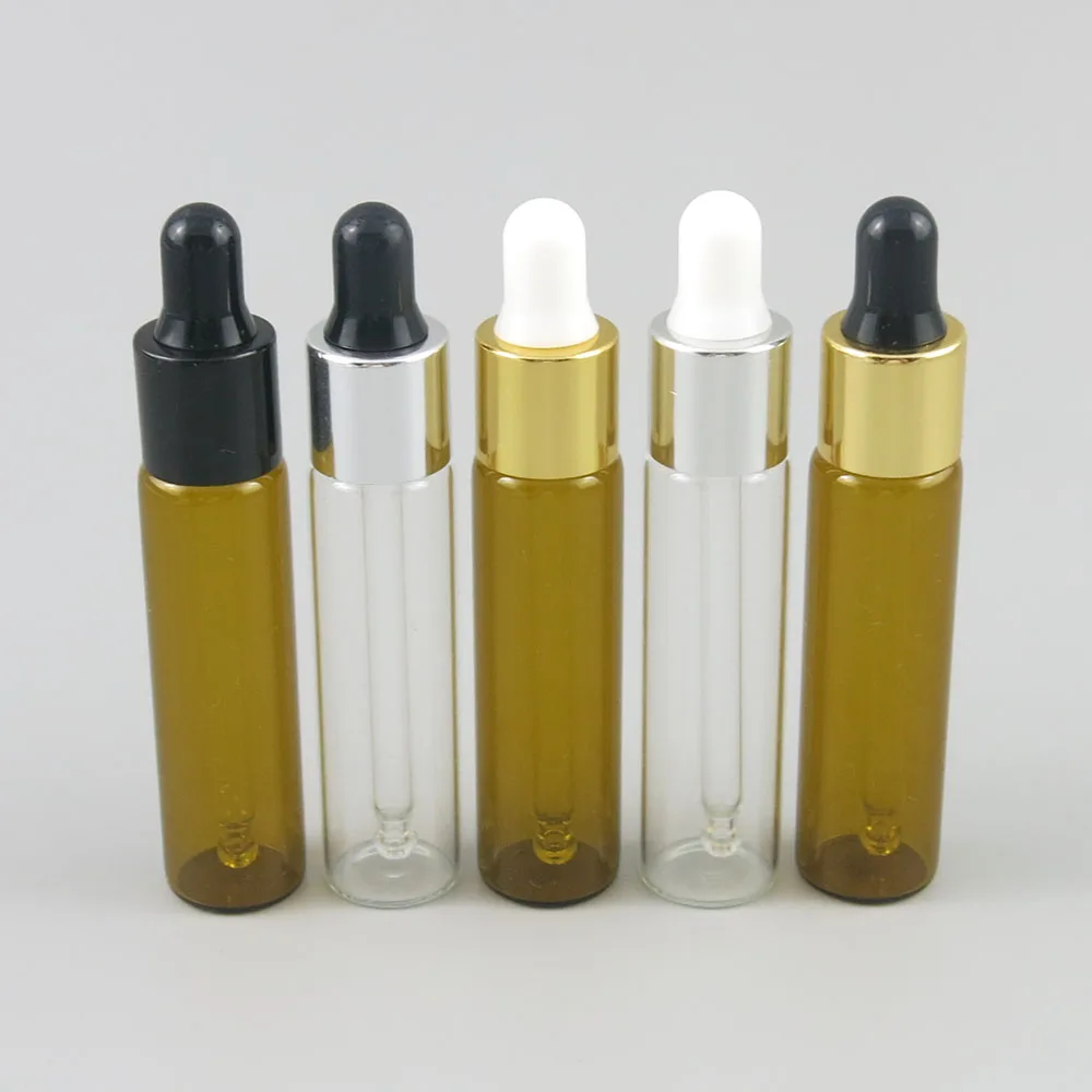 

8ml 8cc Reagent Eye Dropper Drop Clear Amber Glass Aromatherapy Liquid Pipette Refillable Bottles 5pcs