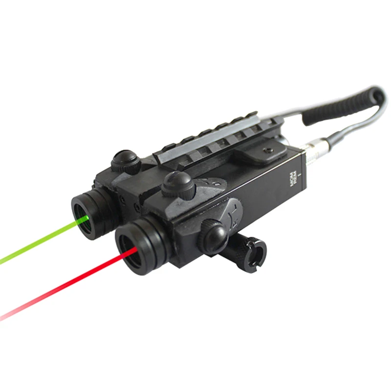 green and red combo Падение LASERSPEED LS-2L1-GIR Оптовые военный стандартный двухлучевой зеленый лазер и инфракрасный лазер новая модель лазерный прицел для пневматической винтовки лазерная указка для ar 15 ak 47 - Цвет: green and red combo