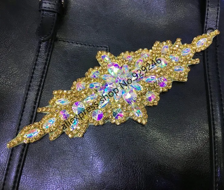 1 шт./лот модная обувь с украшением в виде кристаллов желтый цвет АВ аппликация из