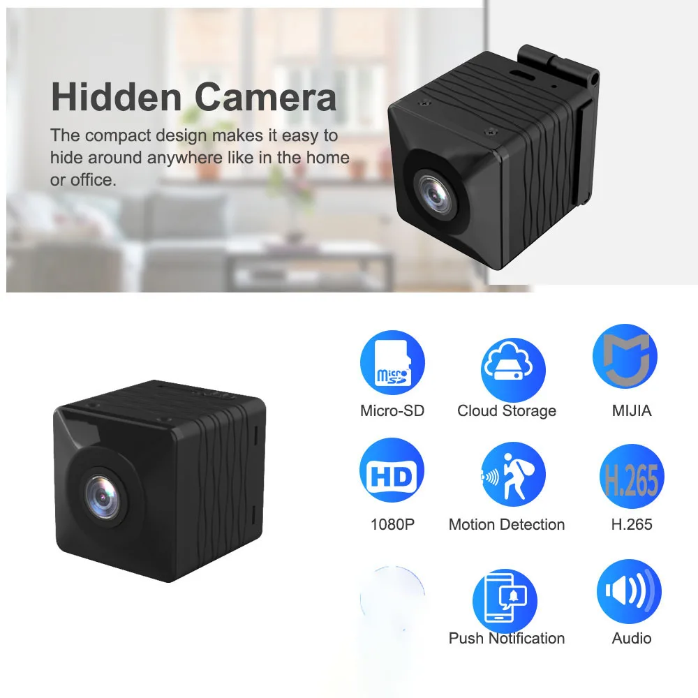 Мини камера с Wi Fi full HD 1080P ночное видение 1000 мАч|Камеры видеонаблюдения| |