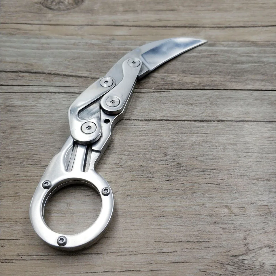 Прямая поставка, складной карманный нож karambit CSGO из нержавеющей стали, портативный механический тактический нож-коготь, инструмент для повседневного использования