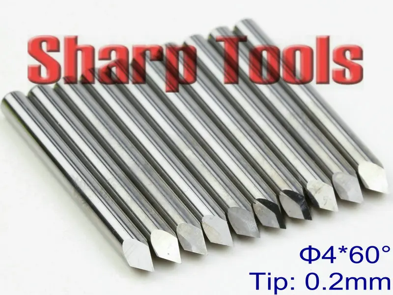 Набор фрез с ЧПУ вольфрамовый резак тремя лезвиями угол 60 4*0 2 мм|tool kit set|tool bags for
