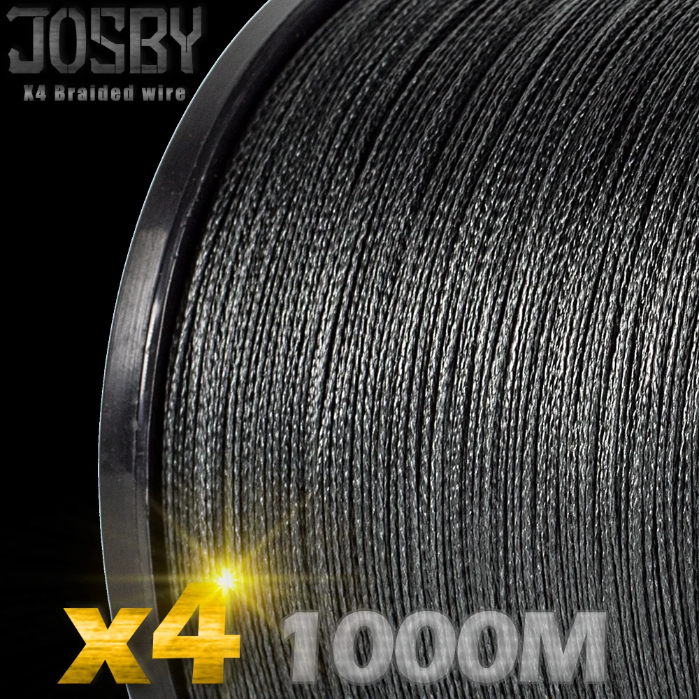 JOSBY плетеная рыболовная леска 1000 м мультифиламентная PE 4 нити рыболовный шнур